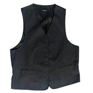 Statement Men's Wool Vest Size Medium Italy Made Navy Blue and Black Combo